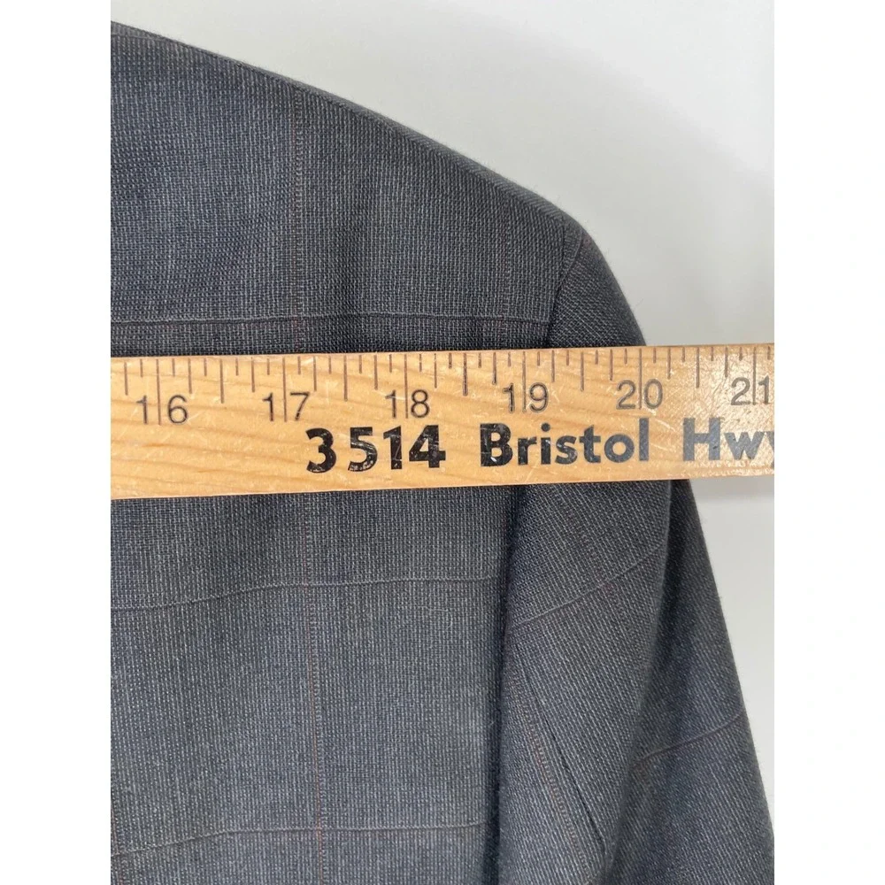 Hart Schaffner & Marx Mens Blazer 40R Sport Coat Windowpane Wool Softly Tailored